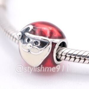 Authentic PANDORA Jolly Round Santa Charm - 791405ENMX